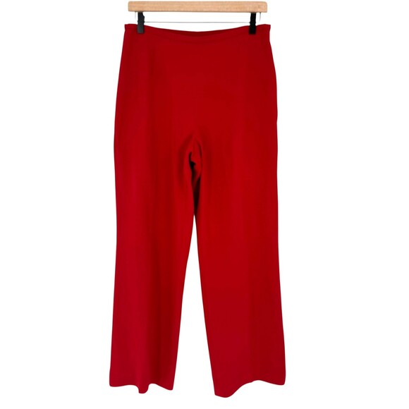 Ann Taylor Petites 10P High Rise Wide Leg Pants Red Lined Side Zip Career FLAW! - Picture 3 of 15